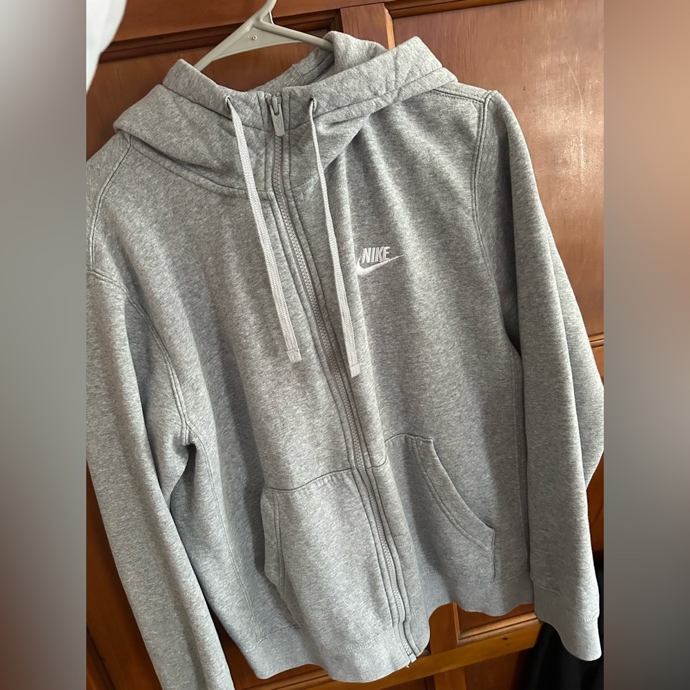 Nike Hoodie Zip Up grey women’s small